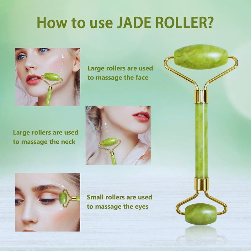 Facial Tool & Jade Roller Set for Skin Care