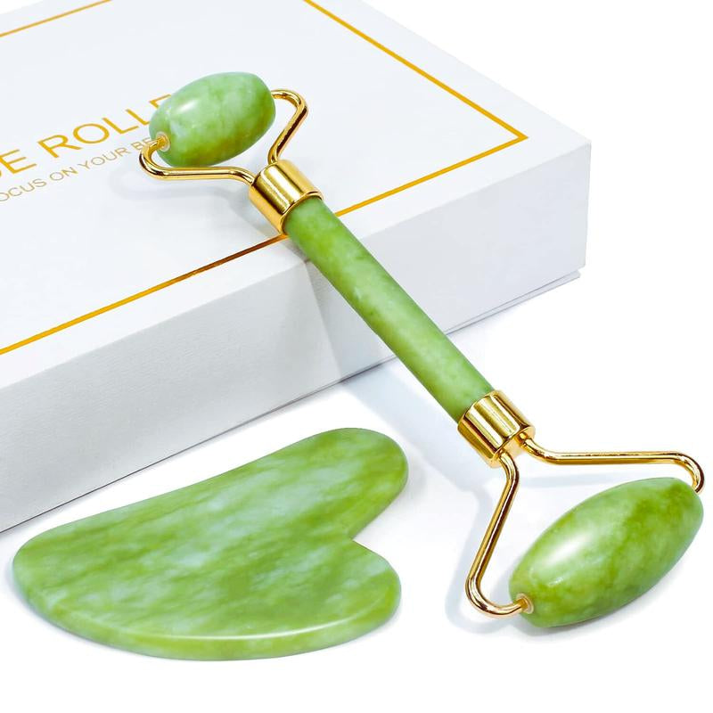 Facial Tool & Jade Roller Set for Skin Care